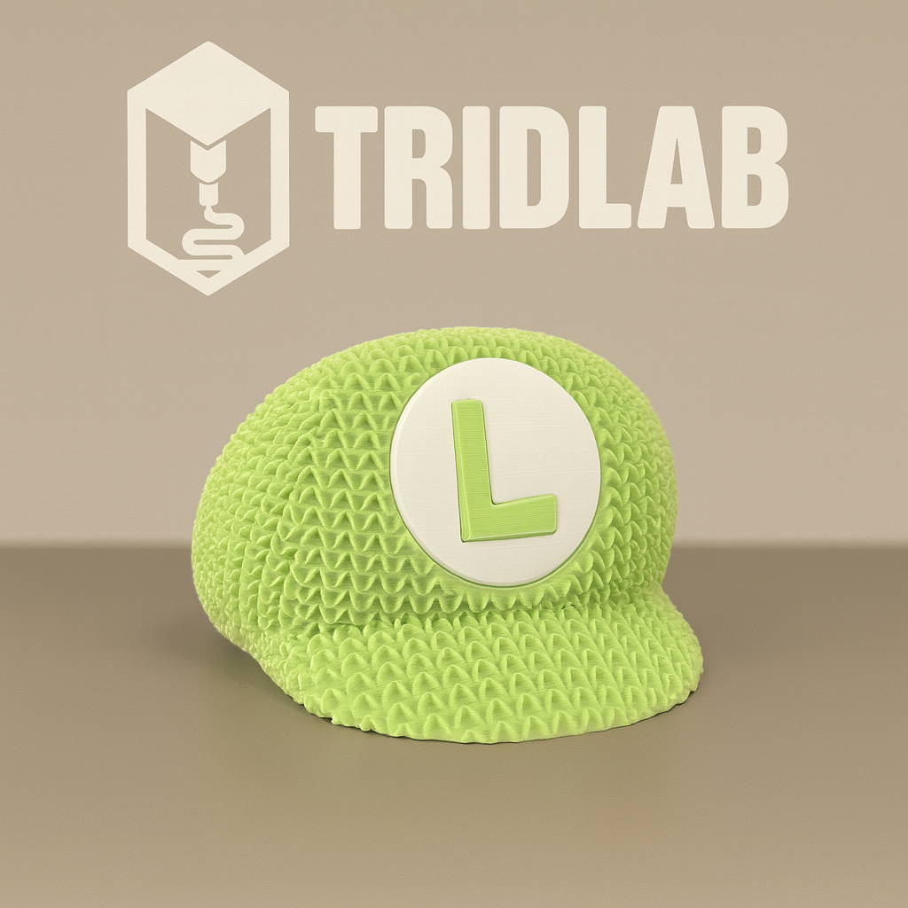 🧢 Chapéu do Luigi – Efeito Tricô