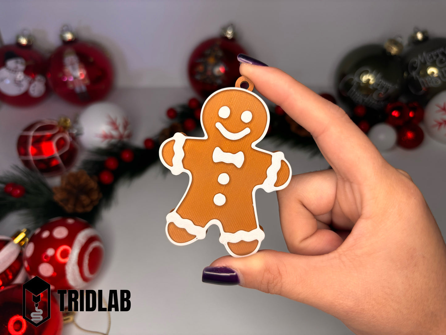 🍪🎄 Enfeite Natalino 3D – Boneco de Gengibre ✨